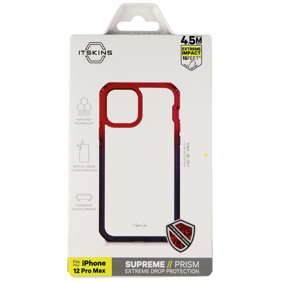 ITSKINS Supreme Prism Series Hard Case for iPhone 12 Pro Max - Coral/Black/Clear Cell Phone - Cases, Covers & Skins ITSKINS - Simple Cell Bulk Wholesale Pricing - USA Seller