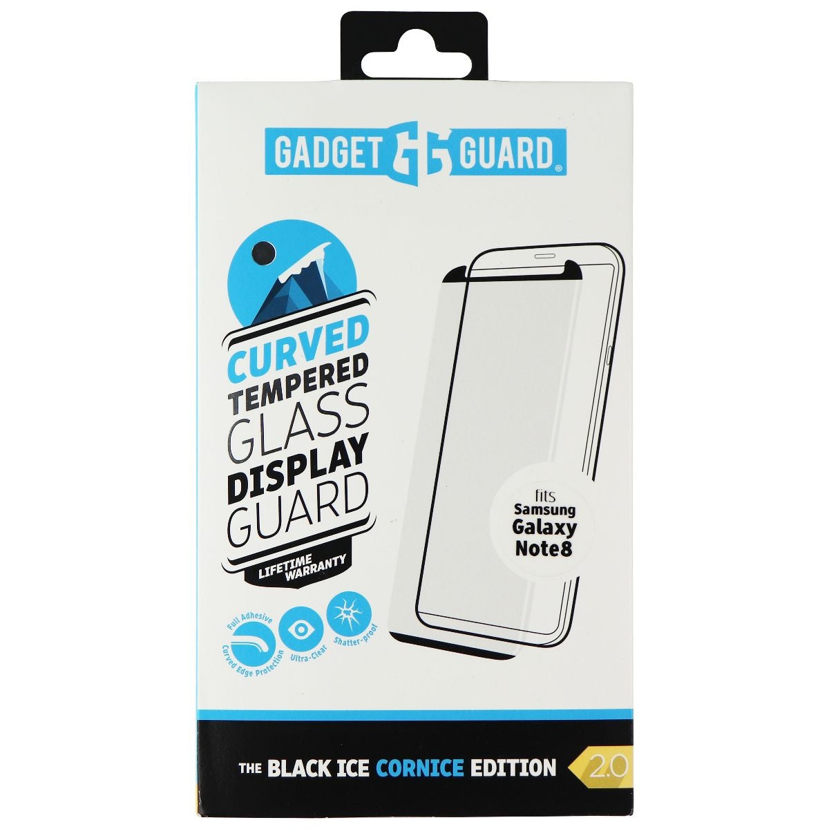 Gadget Guard Black Ice Cornice 2.0 Screen Protector for Samsung Galaxy Note 8 Cell Phone - Screen Protectors Gadget Guard - Simple Cell Bulk Wholesale Pricing - USA Seller