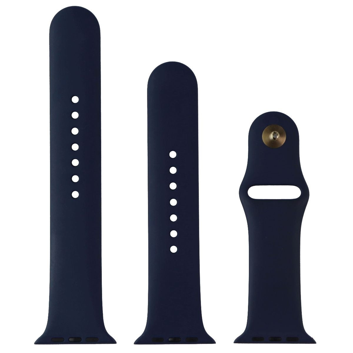 Apple (42mm) Sport Band for Apple Watch 42/44/45mm - Dark Blue/Gold Full Set Smart Watch Accessories - Watch Bands Apple - Simple Cell Bulk Wholesale Pricing - USA Seller