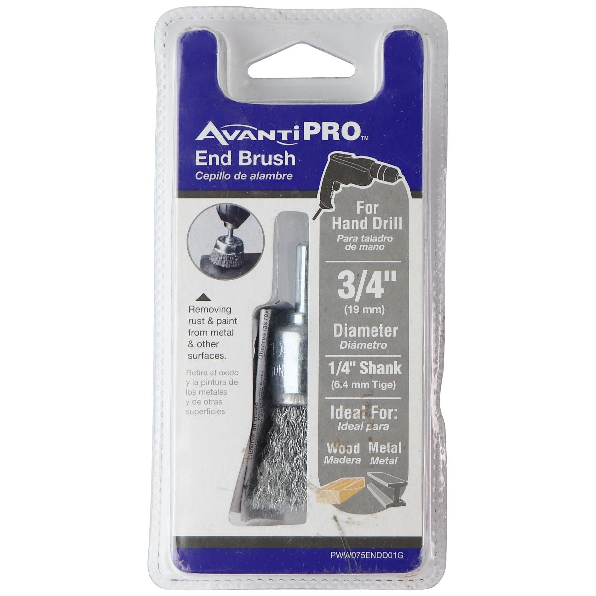 Avanti PRO End Brush for Hand Drills 3/4-inch (19mm) 1/4 Shank for Wood/Metal Other Sporting Goods Avanti - Simple Cell Bulk Wholesale Pricing - USA Seller