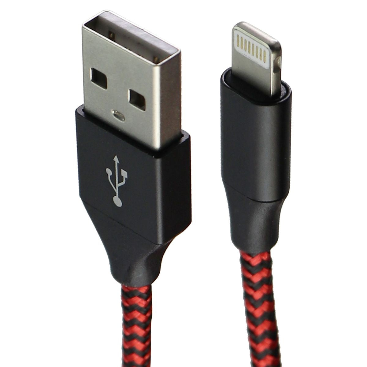 Emerald 10-Foot Premium Braided USB Cable for iPhone/iPad/iPod - Red/Black Cell Phone - Cables & Adapters Emerald - Simple Cell Bulk Wholesale Pricing - USA Seller