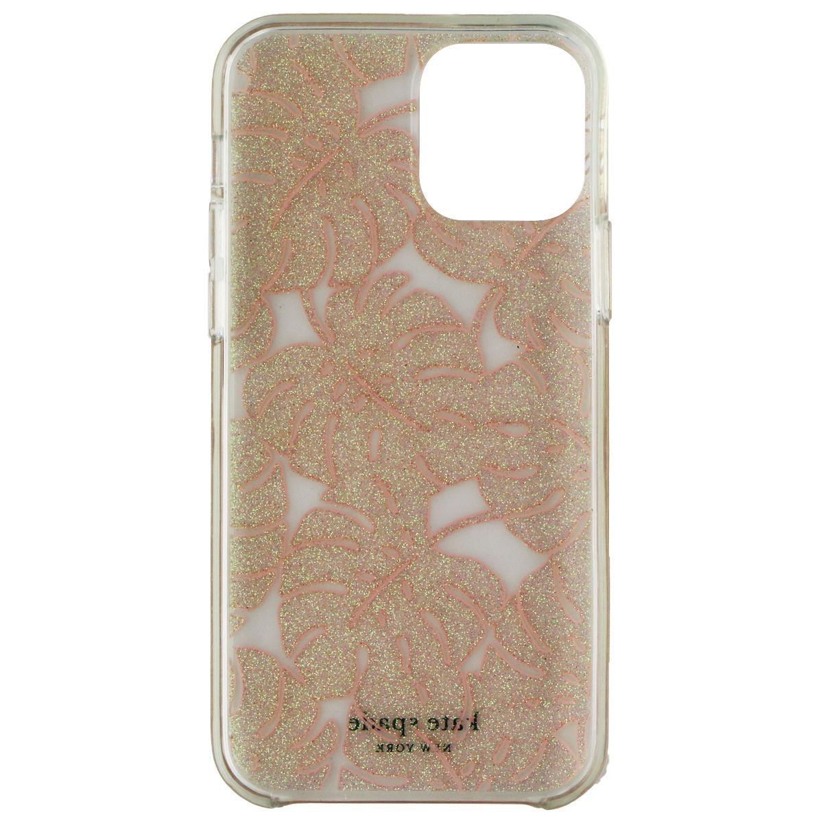 Kate Spade Hardshell Case for iPhone 12/12 Pro - Island Leaf Pink Glitter Cell Phone - Cases, Covers & Skins Kate Spade - Simple Cell Bulk Wholesale Pricing - USA Seller
