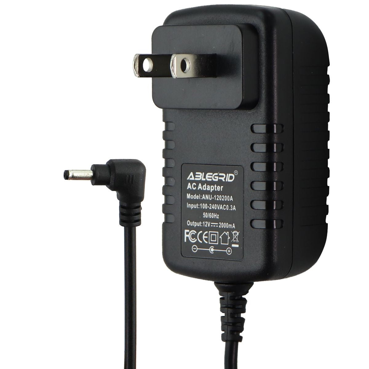 Ablegrid (12V/2A) AC Adapter Power Supply - Black (ANU-120200A) Multipurpose Batteries & Power - Multipurpose AC to DC Adapters Ablegrid - Simple Cell Bulk Wholesale Pricing - USA Seller