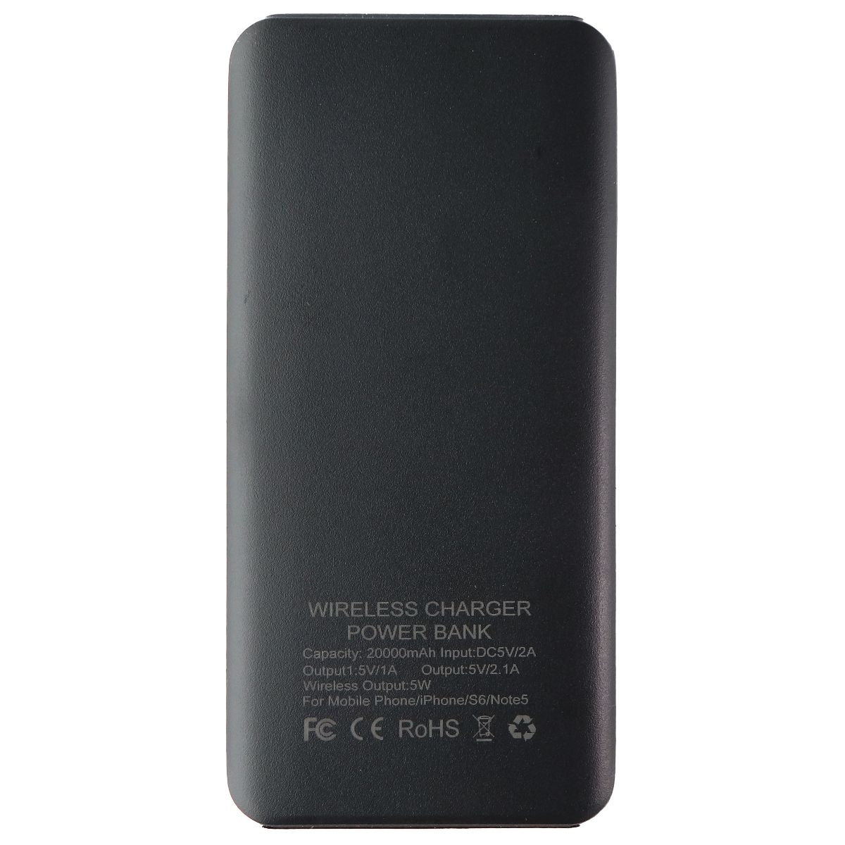 Qi Wireless Charging Pad Power Bank with Micro USB Cable - Black Cell Phone - Chargers & Cradles Unbranded - Simple Cell Bulk Wholesale Pricing - USA Seller