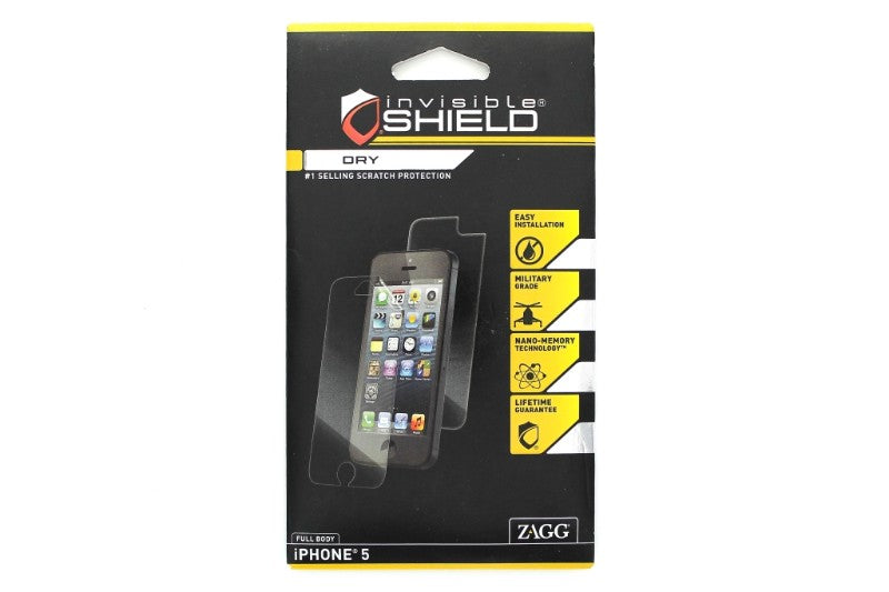 Zagg invisibleSHIELD Dry Full Body Screen Protector for Apple iPhone 5 Cell Phone - Screen Protectors Zagg - Simple Cell Bulk Wholesale Pricing - USA Seller