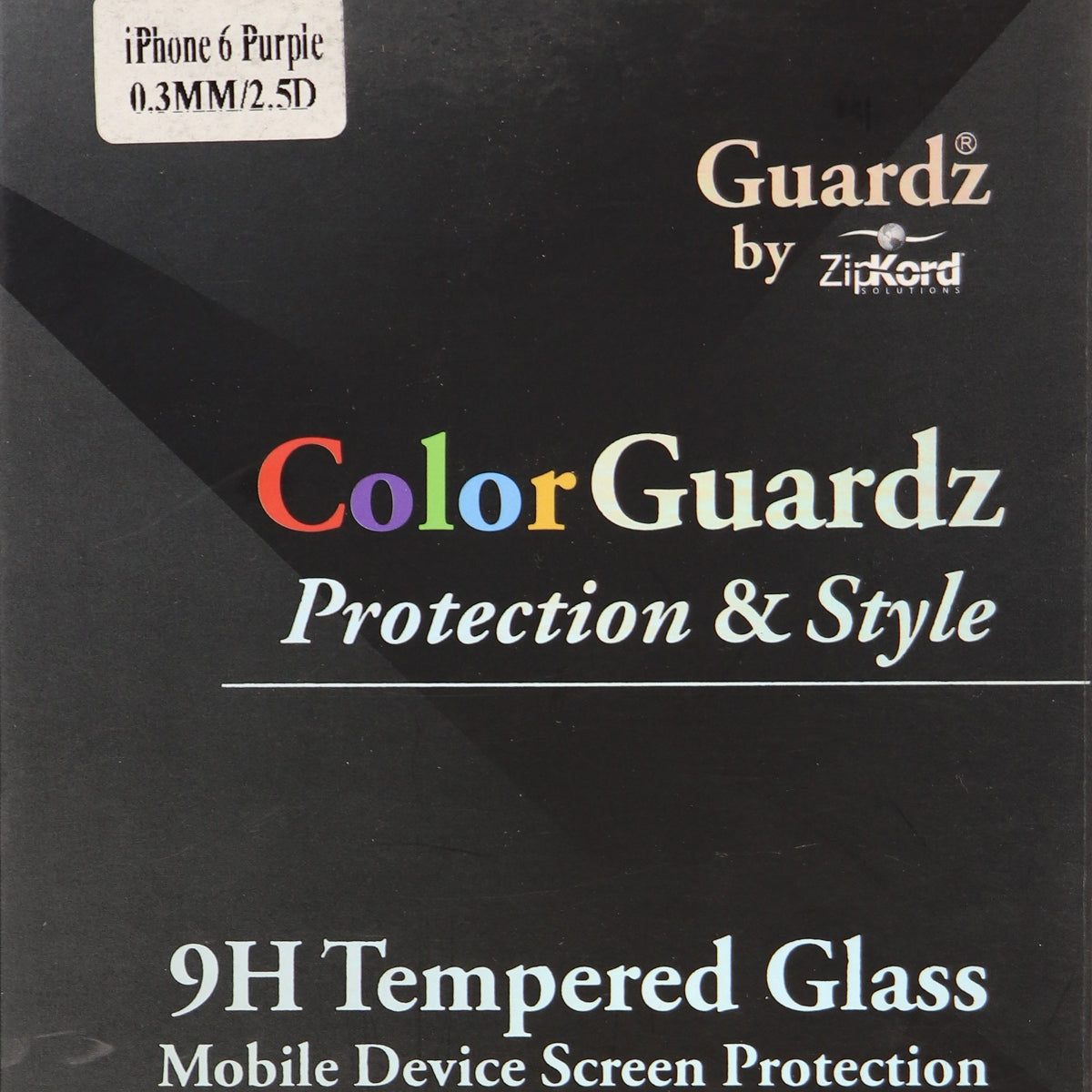 ZipKord ColorGuardz 9H Tempered Glass for iPhone 6s 6 - Metallic Purple Border Cell Phone - Screen Protectors ZipKord - Simple Cell Bulk Wholesale Pricing - USA Seller