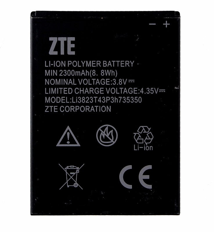 ZTE (3.8V) 2,300mAh Battery for ZTE N9835/N986 (Li3823T43P3h735350) Cell Phone - Batteries ZTE - Simple Cell Bulk Wholesale Pricing - USA Seller