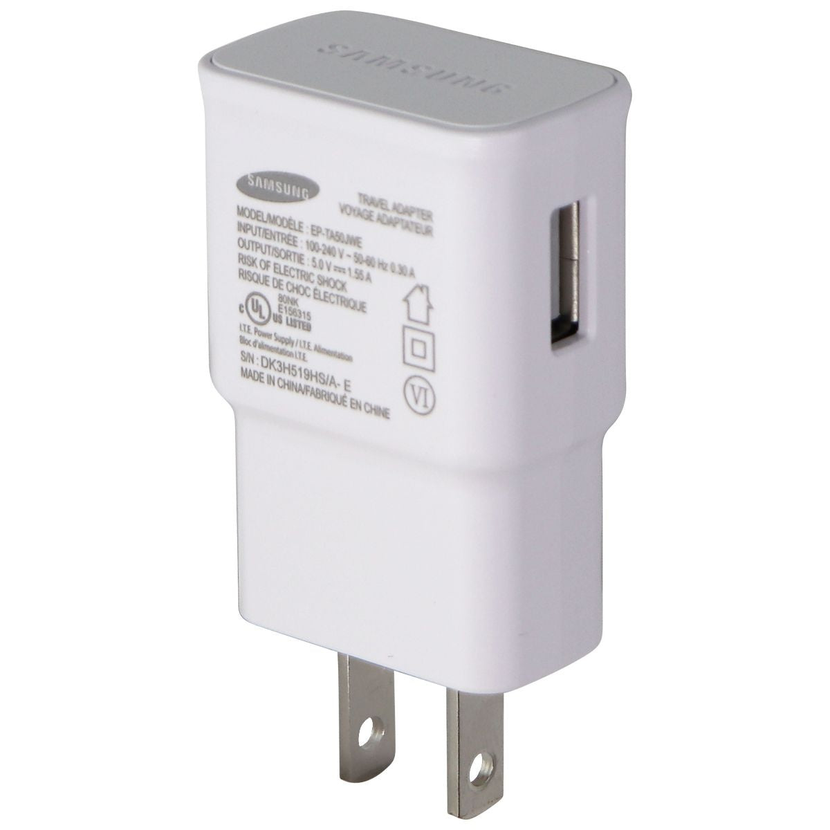 Samsung (5V/1.55A) Single USB Wall Charger / Travel Adapter - White (EP-TA50JWE)