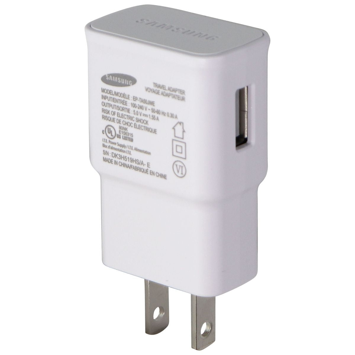 Samsung (5V/1.55A) Single USB Wall Charger / Travel Adapter - White (EP-TA50JWE) Cell Phone - Cables & Adapters Samsung - Simple Cell Bulk Wholesale Pricing - USA Seller