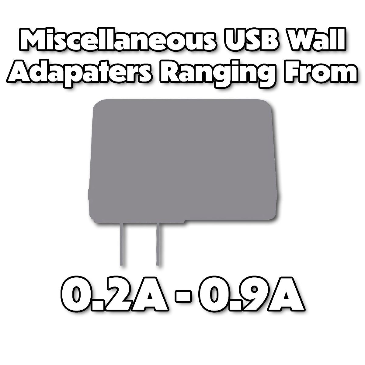 Miscellaneous & Mixed Wall Charger USB Adapter (0.2A to 0.9A Output) - 1 Adapter Cell Phone - Chargers & Cradles Unbranded - Simple Cell Bulk Wholesale Pricing - USA Seller