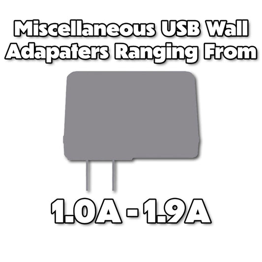 Miscellaneous & Mixed Wall Charger USB Adapter (1.0A to 1.9A Output) - 1 Adapter Cell Phone - Chargers & Cradles Unbranded - Simple Cell Bulk Wholesale Pricing - USA Seller