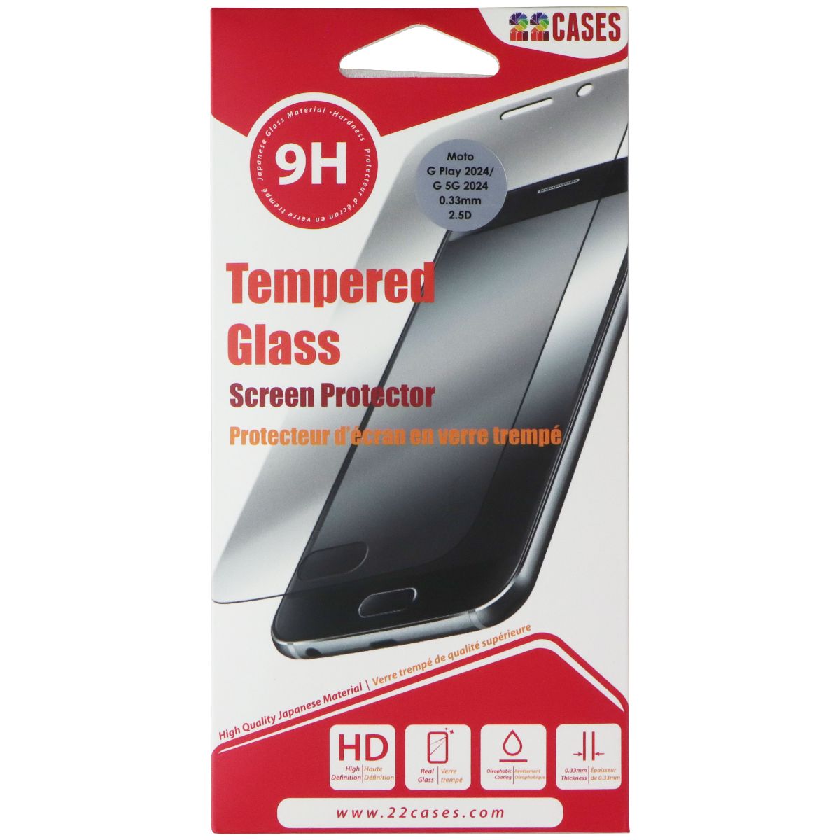 22 Cases 9H Tempered Glass Screen Protector for Motorola Moto G 5G/G Play (2024) Cell Phone - Screen Protectors 22 Cases - Simple Cell Bulk Wholesale Pricing - USA Seller