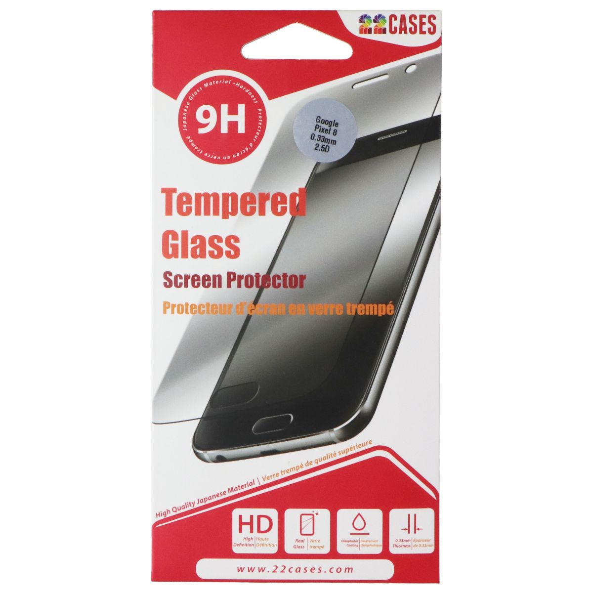22 Cases 9H Tempered Glass Screen Protector for Google Pixel 8 Cell Phone - Screen Protectors 22 Cases - Simple Cell Bulk Wholesale Pricing - USA Seller