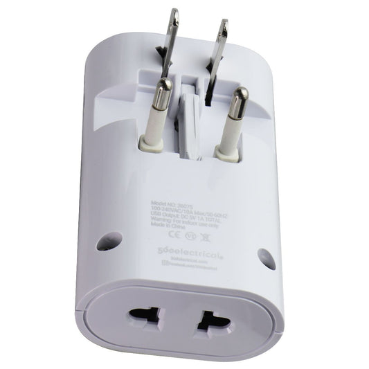 360 Electrical 2 Outlet Adapter 1A USB for US/China/Israel/UK/EU - White Cell Phone - Chargers & Cradles 360 Electrical    - Simple Cell Bulk Wholesale Pricing - USA Seller