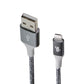 360 Electrical 4 FT Lightning 8-Pin to USB-A Braided Charge Cable - Charcoal Cell Phone - Cables & Adapters 360 Electrical - Simple Cell Bulk Wholesale Pricing - USA Seller