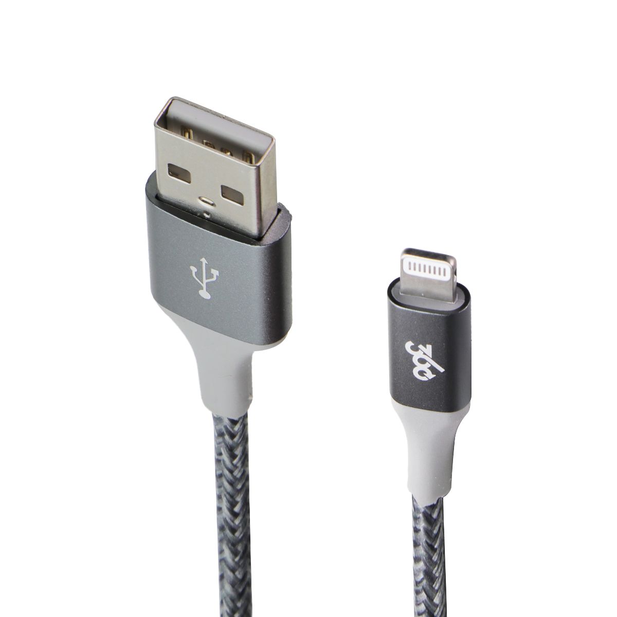 360 Electrical 4 FT Lightning 8-Pin to USB-A Braided Charge Cable - Charcoal Cell Phone - Cables & Adapters 360 Electrical - Simple Cell Bulk Wholesale Pricing - USA Seller