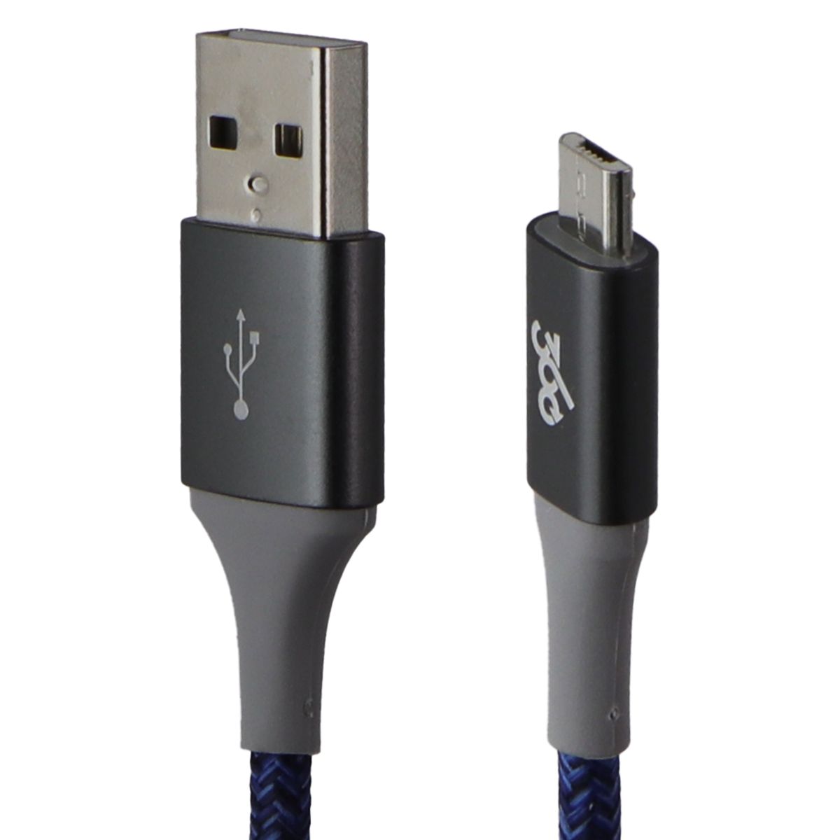 360 Electrical Habitat 8ft Braided Micro-USB Charging Cable - Navy Blue Cell Phone - Cables & Adapters 360 Electrical    - Simple Cell Bulk Wholesale Pricing - USA Seller
