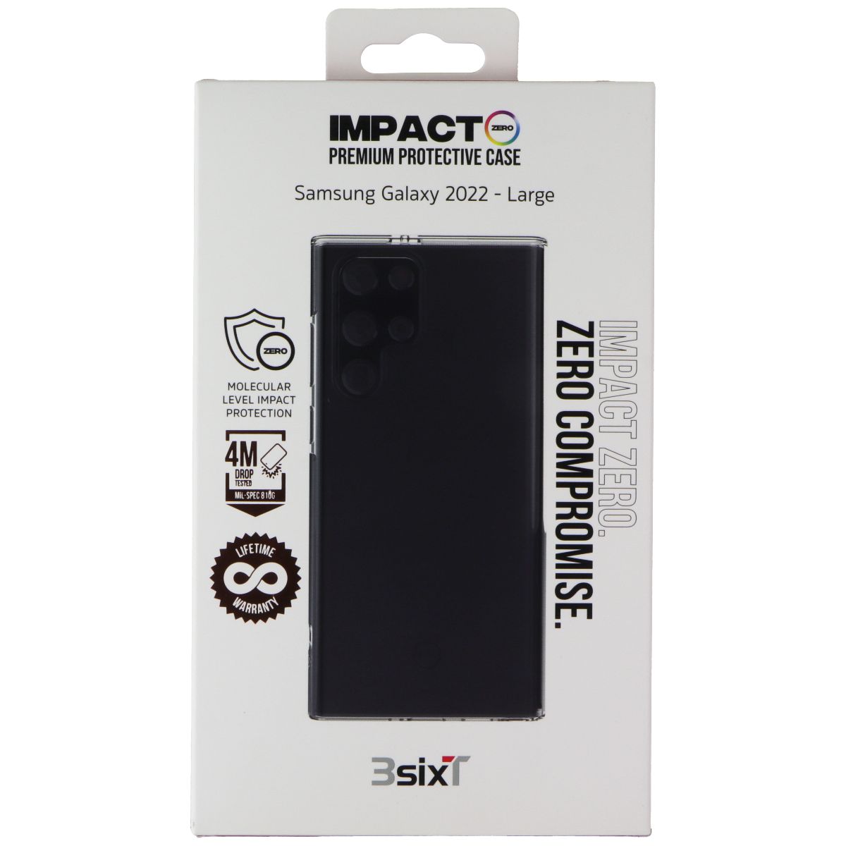 3SIXT Impact Zero Case for Samsung Galaxy S22 Ultra - Clear Cell Phone - Cases, Covers & Skins 3SIXT - Simple Cell Bulk Wholesale Pricing - USA Seller