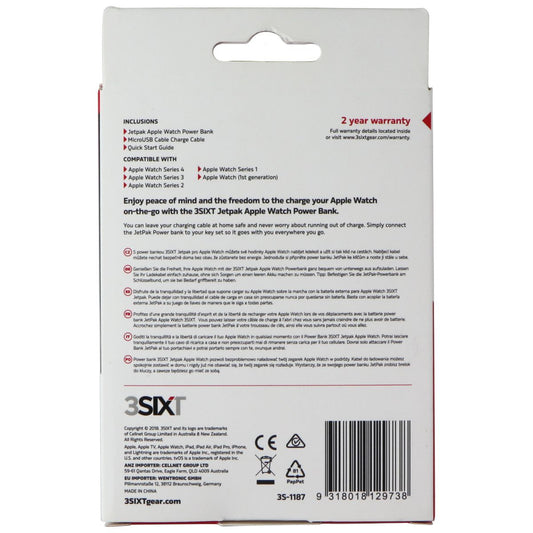 3SIXT Jetpack - 1000mAh Power Bank for Apple Watch (All Series) - White Smart Watch Accessories - Chargers & Docking Stations 3SIXT - Simple Cell Bulk Wholesale Pricing - USA Seller