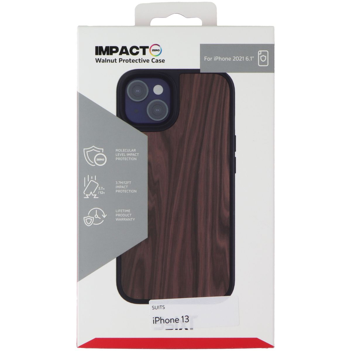 3SIXT Impact Zero Series Case for Apple iPhone 13 - Walnut Cell Phone - Cases, Covers & Skins 3SIXT - Simple Cell Bulk Wholesale Pricing - USA Seller