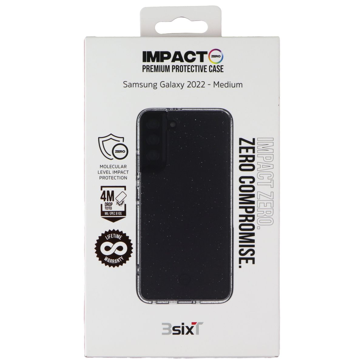 3SIXT Impact Zero Protective Case for Samsung Galaxy (S22+) - Clear/Glitter Cell Phone - Cases, Covers & Skins 3SIXT - Simple Cell Bulk Wholesale Pricing - USA Seller