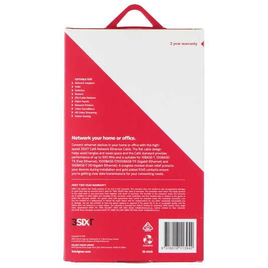 3SIXT (5M) Network Ethernet Cable Cat6 Flat Cable - Gray