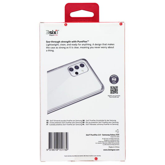 3SIXT PureFlex Series Case for Samsung Galaxy A32 - Clear Cell Phone - Cases, Covers & Skins 3SIXT - Simple Cell Bulk Wholesale Pricing - USA Seller