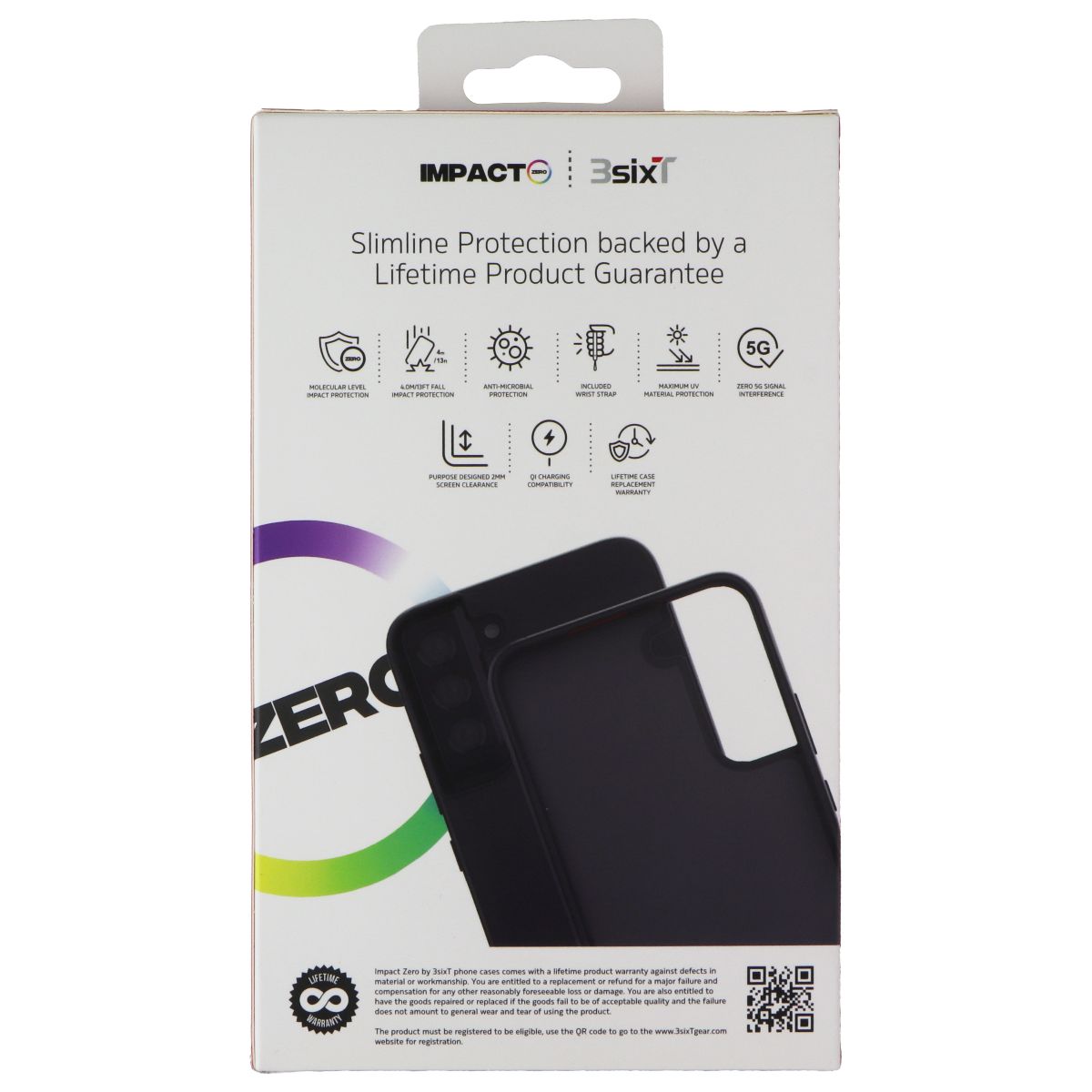 3SIXT Impact Zero Protective Case for Samsung Galaxy (S22+) - Black Cell Phone - Cases, Covers & Skins 3SIXT - Simple Cell Bulk Wholesale Pricing - USA Seller