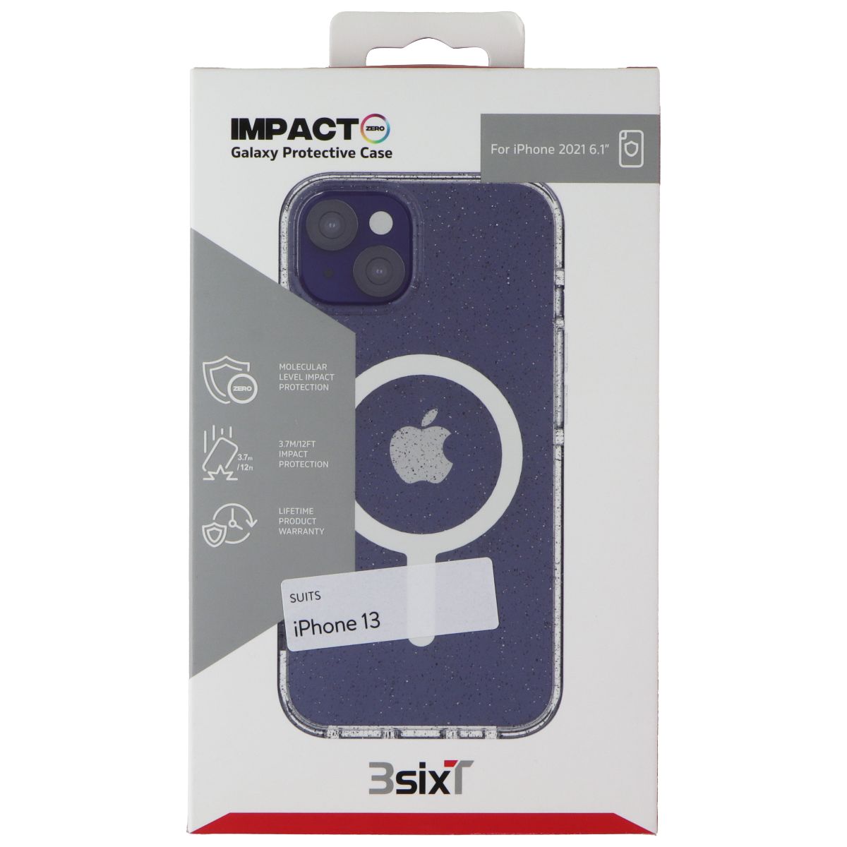 3SIXT Impact Zero Series Case for MagSafe for Apple iPhone 13 - Glitter Cell Phone - Cases, Covers & Skins 3SIXT - Simple Cell Bulk Wholesale Pricing - USA Seller