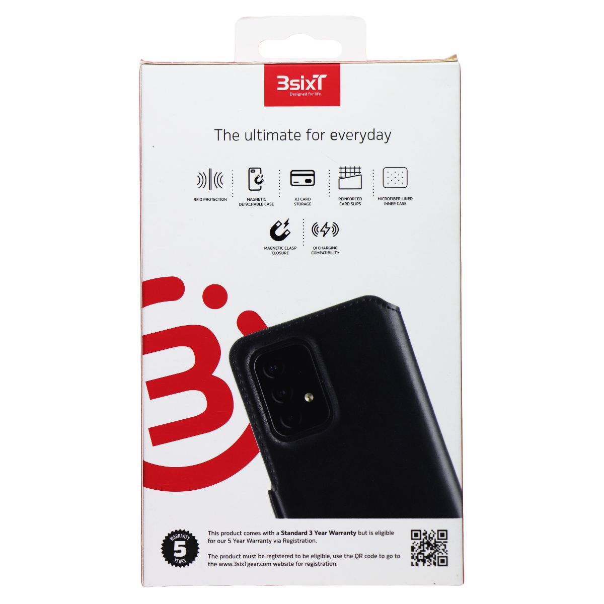 3sixT NeoWallet Protective Wallet Case for Samsung Galaxy A53 5G - Black Cell Phone - Cases, Covers & Skins 3SIXT - Simple Cell Bulk Wholesale Pricing - USA Seller