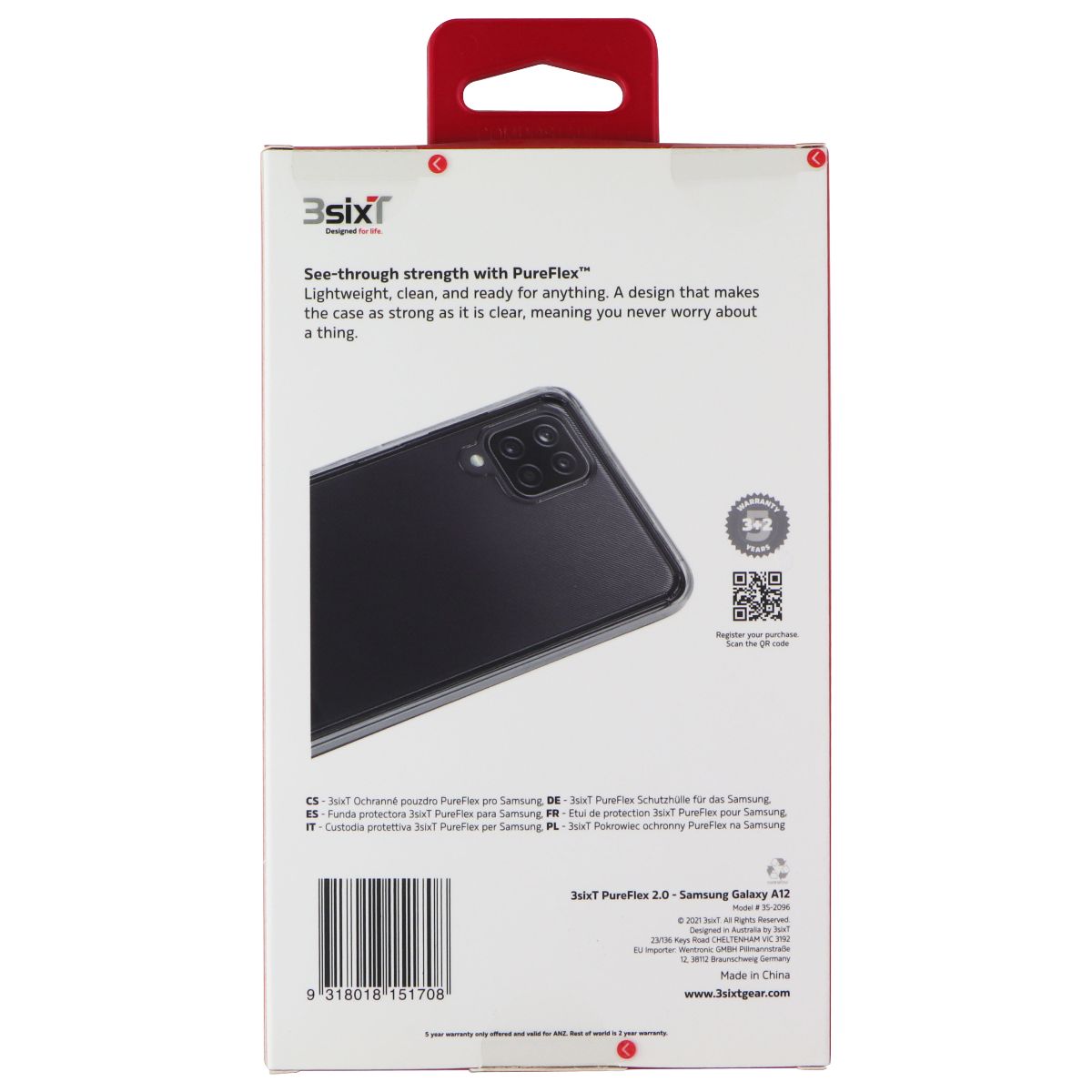 3SIXT PureFlex Case for Samsung Galaxy A12 Smartphones - Clear Cell Phone - Cases, Covers & Skins 3SIXT - Simple Cell Bulk Wholesale Pricing - USA Seller