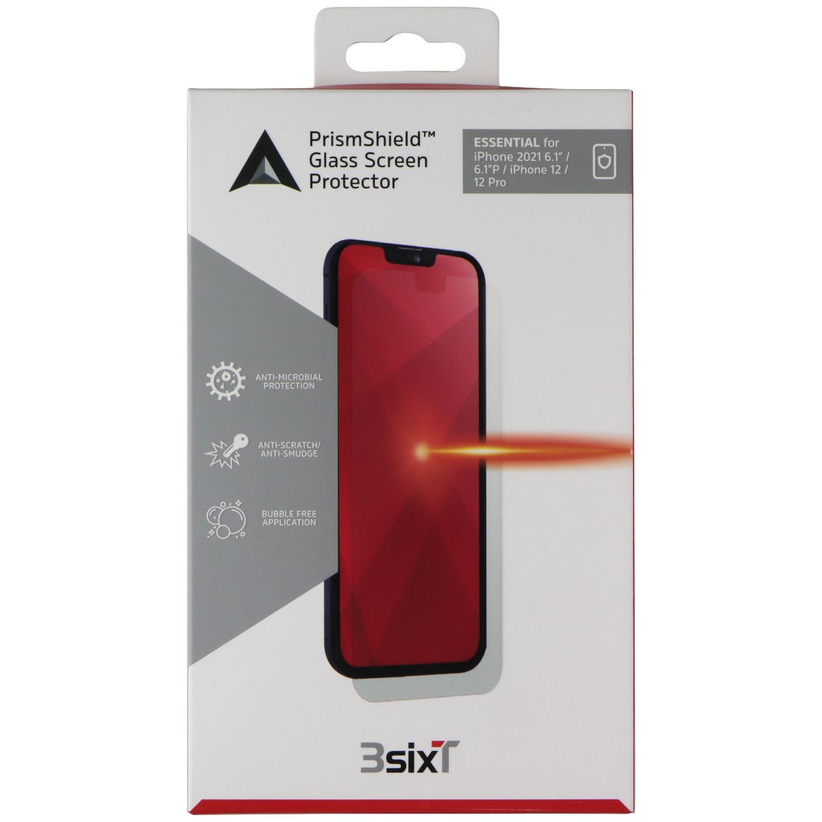 3SIXT PrismShield Hybrid Screen for iPhone 13/13 Pro/12 Pro (Essential) Cell Phone - Screen Protectors 3SIXT - Simple Cell Bulk Wholesale Pricing - USA Seller