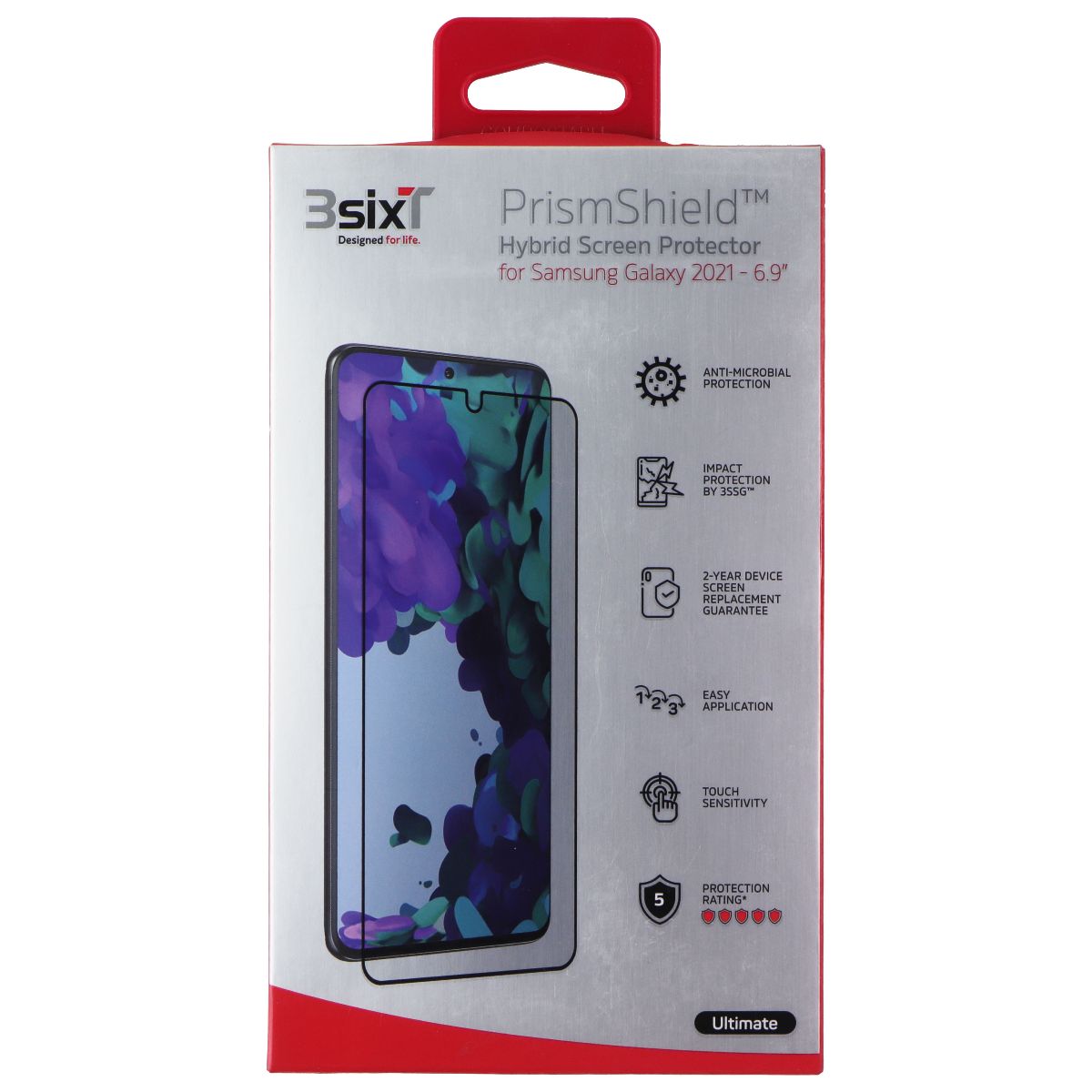 3SIXT PrismShield Hybrid Screen Protector for Samsung Galaxy Note20 Ultra 5G Cell Phone - Screen Protectors 3SIXT - Simple Cell Bulk Wholesale Pricing - USA Seller
