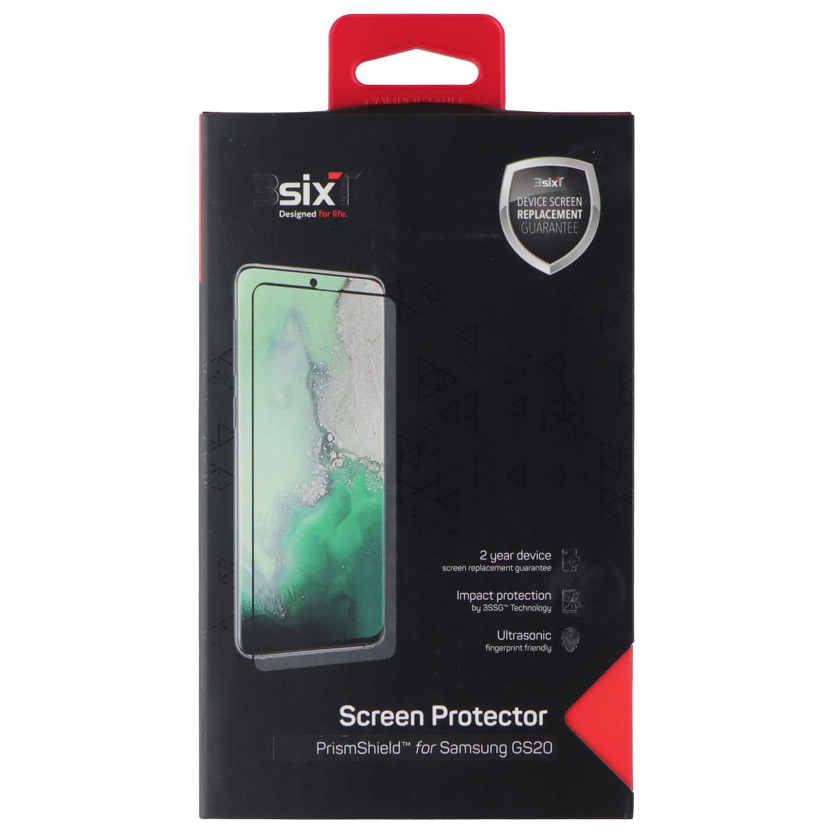3sixT PrismShield Series Screen Protector for Samsung Galaxy S20 Cell Phone - Screen Protectors 3SIXT - Simple Cell Bulk Wholesale Pricing - USA Seller