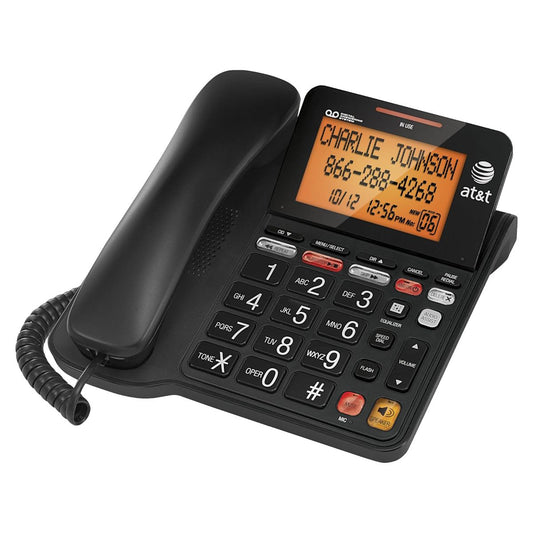AT&T Corded Digital Answering System Telephone with Speaker & Backlit Display Home Telephones & Accessories - Corded Telephones AT&T - Simple Cell Bulk Wholesale Pricing - USA Seller