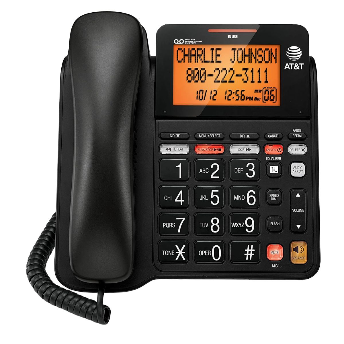 AT&T Corded Digital Answering System Telephone with Speaker & Backlit Display Home Telephones & Accessories - Corded Telephones AT&T - Simple Cell Bulk Wholesale Pricing - USA Seller