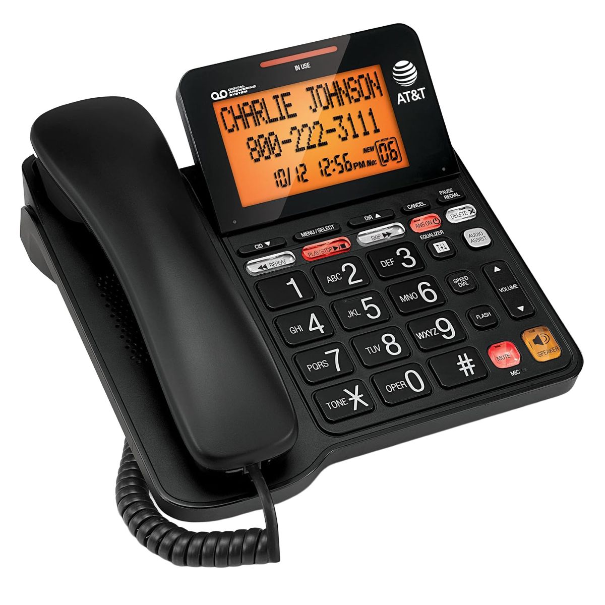 AT&T Corded Digital Answering System Telephone with Speaker & Backlit Display Home Telephones & Accessories - Corded Telephones AT&T - Simple Cell Bulk Wholesale Pricing - USA Seller