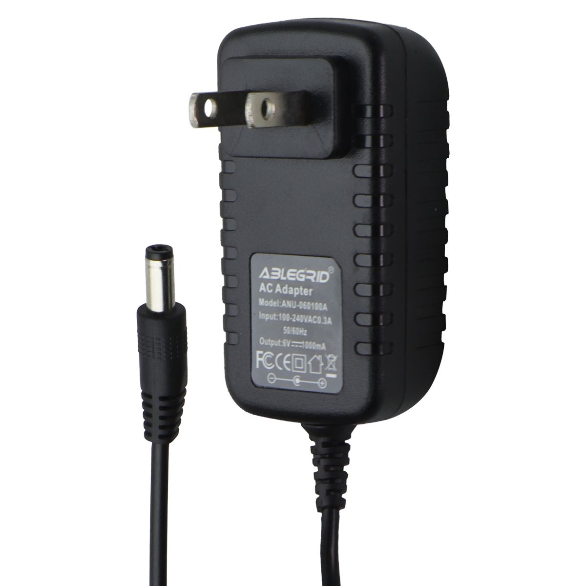 AbleGrid 6V/1A AC Adapter (ANU-060100A) - Black Multipurpose Batteries & Power - Travel Adapters & Converters Ablegrid - Simple Cell Bulk Wholesale Pricing - USA Seller