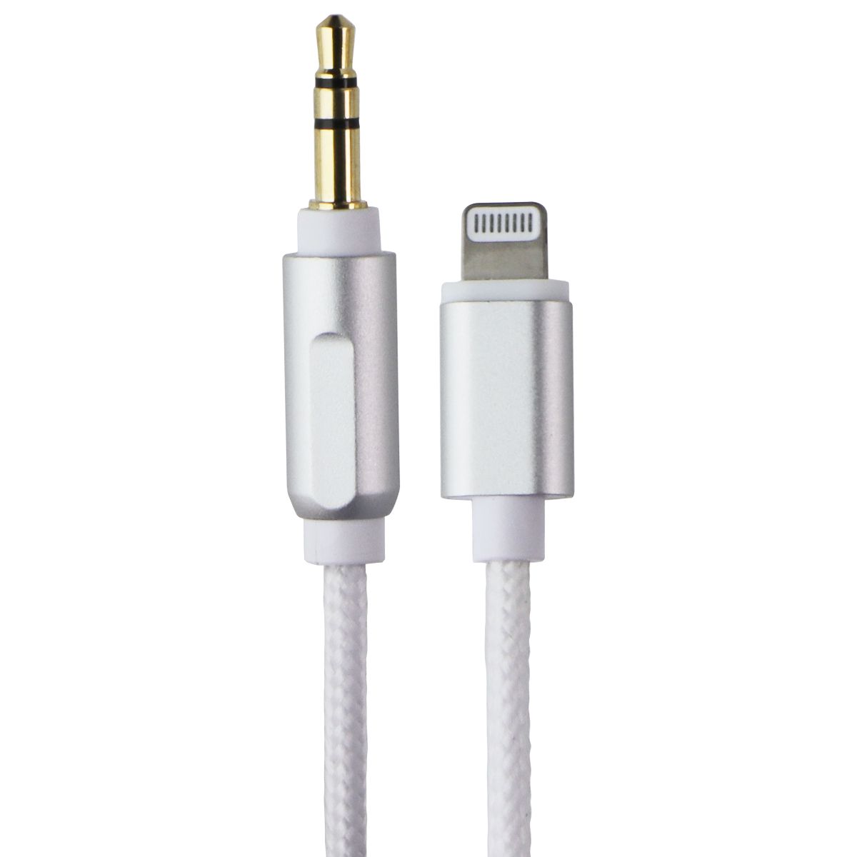 Acoustix (6-Ft) 3.5mm to 8-Pin Lightning Braided Auxiliary Cable - White Cell Phone - Cables & Adapters Acoustix - Simple Cell Bulk Wholesale Pricing - USA Seller