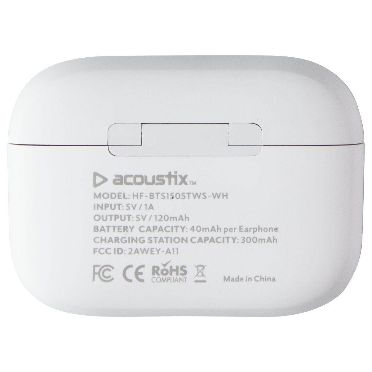 Acoustix True Wireless AudioBuds Elite (HF-BTS1505TWS-WH) - White Portable Audio - Headphones Acoustix - Simple Cell Bulk Wholesale Pricing - USA Seller