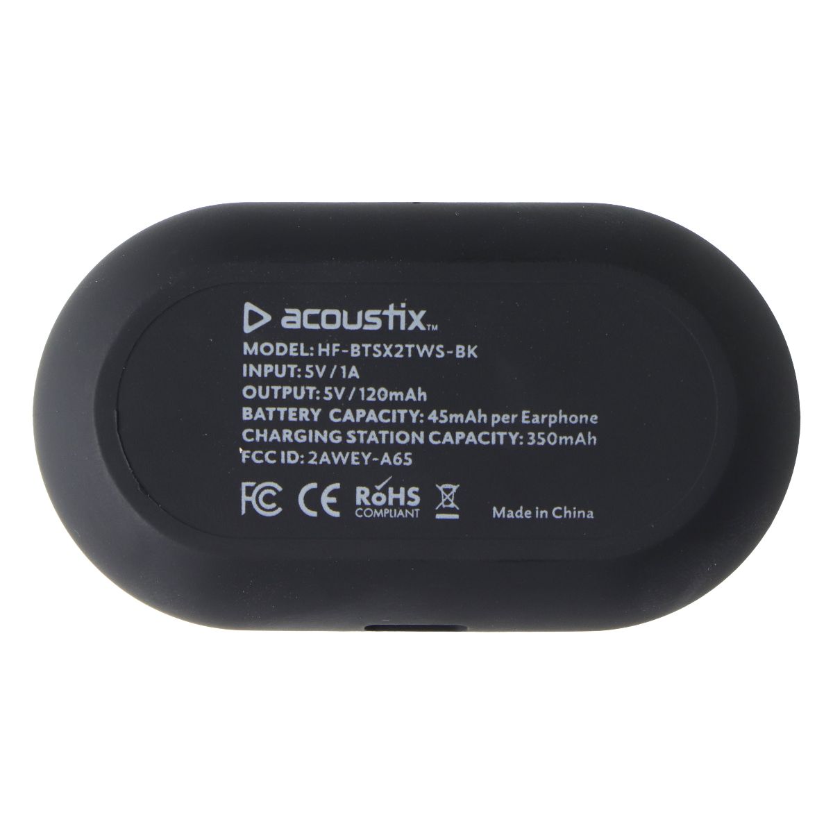 Acoustix True Wireless Stereo Earbuds w/Charging Case - Black (HF-BTSX2TWS-BK) Portable Audio - Headphones Acoustix - Simple Cell Bulk Wholesale Pricing - USA Seller
