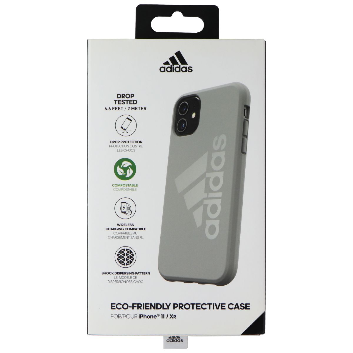 Adidas Eco-Friendly Protective Case for Apple iPhone 11 and XR - Gray Cell Phone - Cases, Covers & Skins Adidas - Simple Cell Bulk Wholesale Pricing - USA Seller