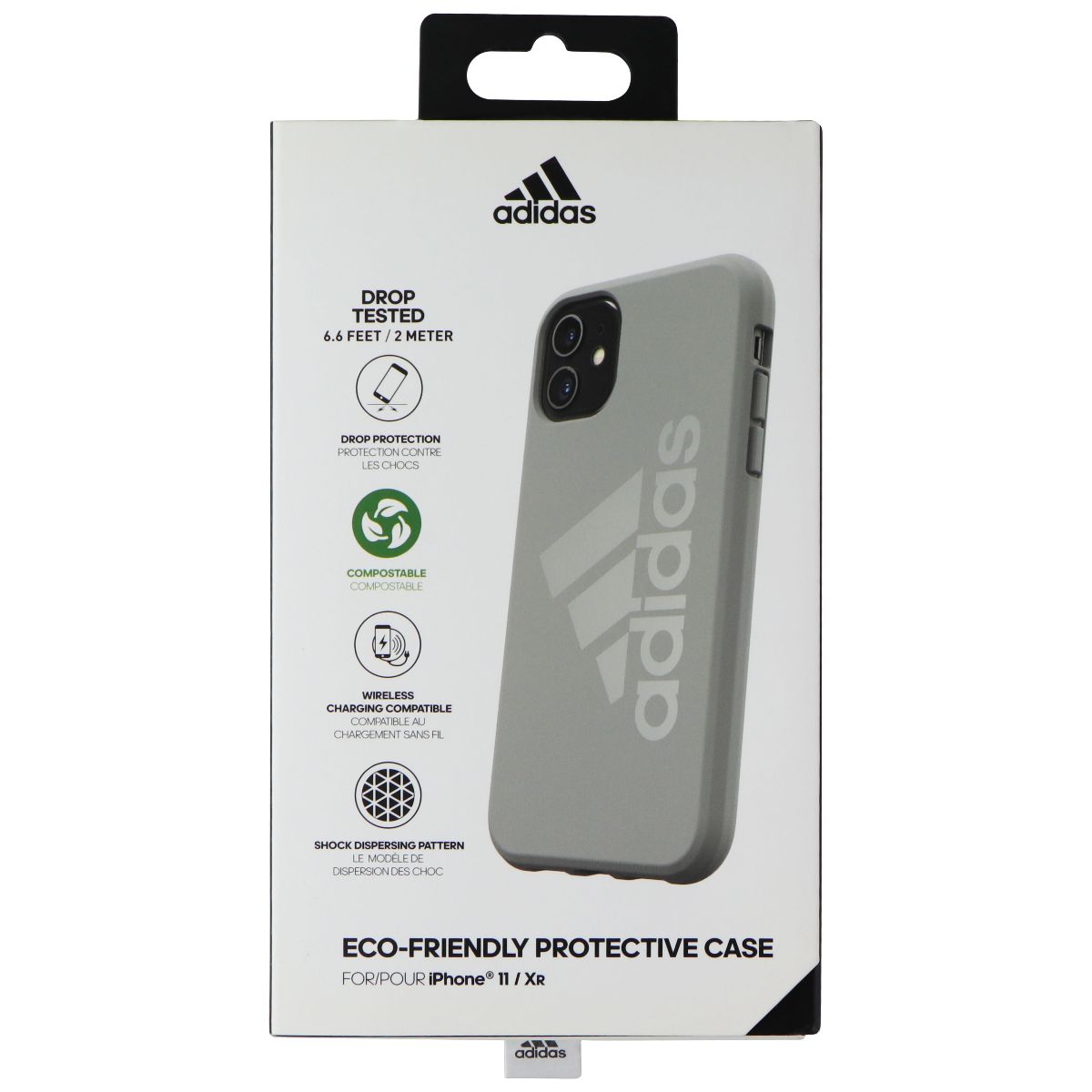 Adidas Eco-Friendly Protective Case for Apple iPhone 11 and XR - Gray Cell Phone - Cases, Covers & Skins Adidas    - Simple Cell Bulk Wholesale Pricing - USA Seller