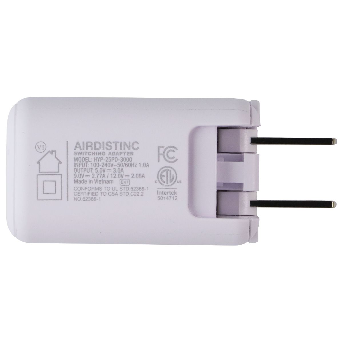 AIRDISTINC 25-Watt 5v/3a Single Port USB-C Wall Charger - White (HYP-25PD-3000) Cell Phone - Chargers & Cradles AIRDISTINC - Simple Cell Bulk Wholesale Pricing - USA Seller
