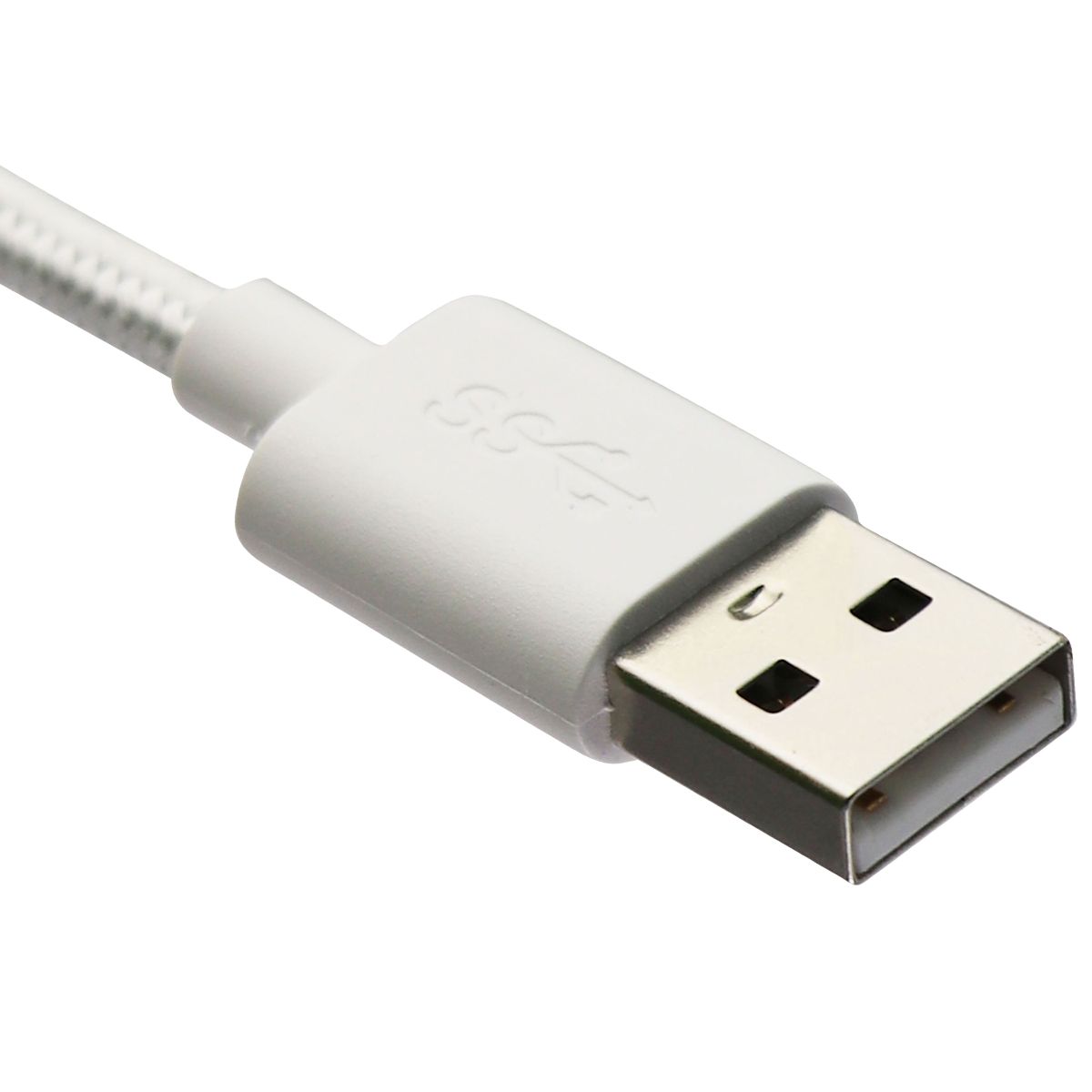 Alcatel (3.3-Foot) USB-C to USB Charge/Sync Braided Cable - White (CDA0000149CF) Cell Phone - Cables & Adapters Alcatel - Simple Cell Bulk Wholesale Pricing - USA Seller