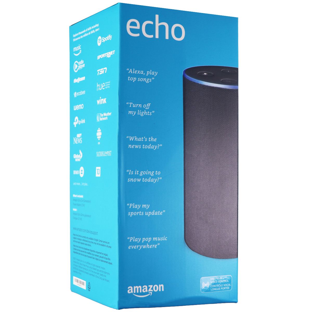 Amazon Echo (2nd Gen) Smart Speaker with Alexa - Charcoal Fabric