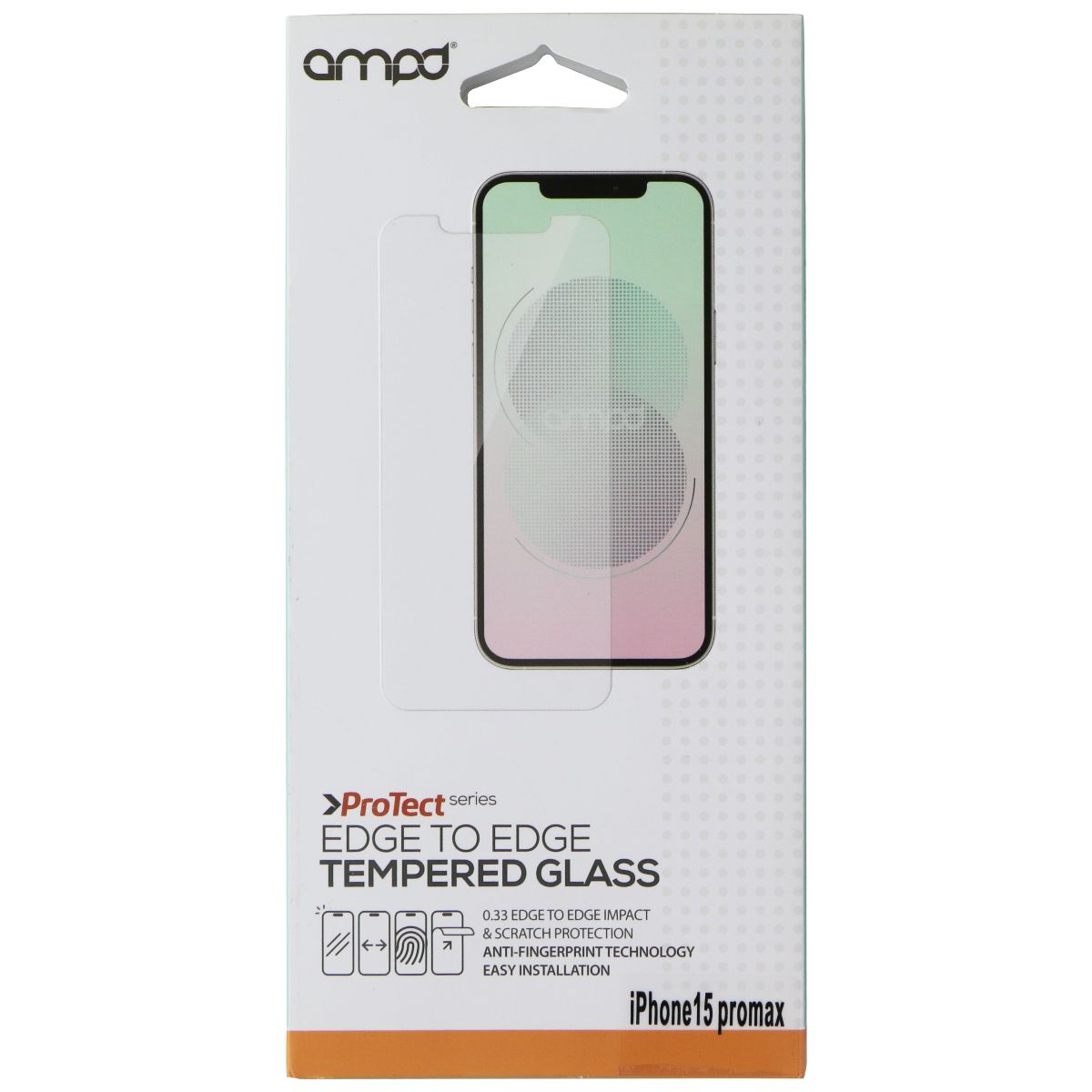 Ampd ProTect Edge to Edge Tempered Glass for Apple iPhone 15 Pro Max Cell Phone - Screen Protectors Ampd    - Simple Cell Bulk Wholesale Pricing - USA Seller