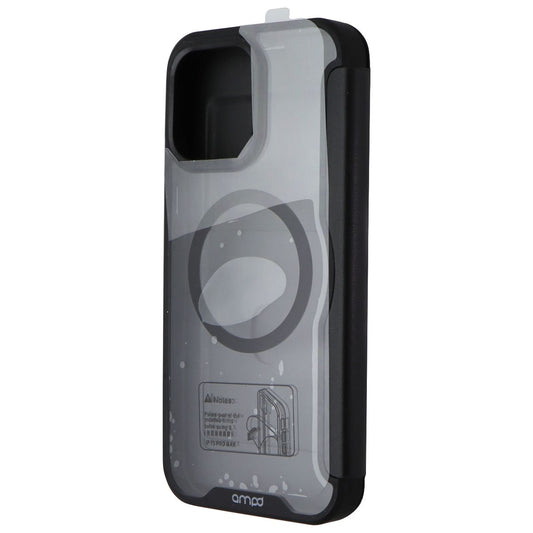 Ampd TPU/Acrylic Flip Wallet Case for MagSafe for iPhone 15 Pro Max - Clr/Blk Cell Phone - Cases, Covers & Skins Ampd - Simple Cell Bulk Wholesale Pricing - USA Seller