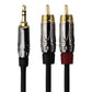 Amphenol Elite (9-Ft) Interconnect Y-Cable 3.5mm - Black Cell Phone - Cables & Adapters Amphenol - Simple Cell Bulk Wholesale Pricing - USA Seller