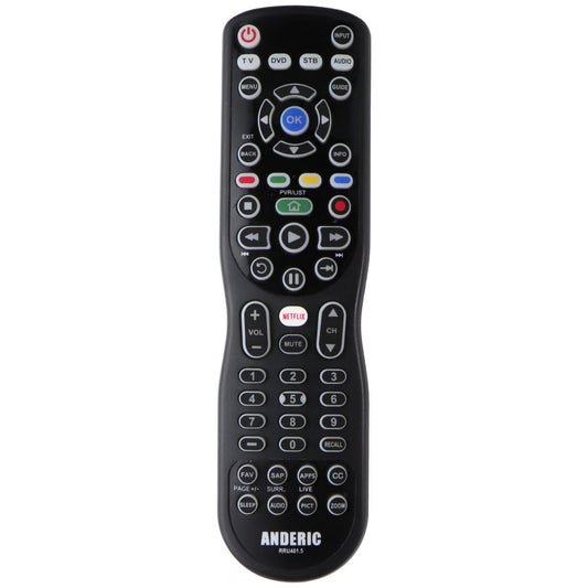 Anderic Universal Remote Control (RRU401.5) with Backlight - Black TV, Video & Audio Accessories - Remote Controls Anderic - Simple Cell Bulk Wholesale Pricing - USA Seller